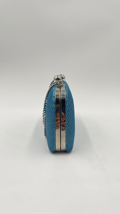 Pochette azzurra metallizzata