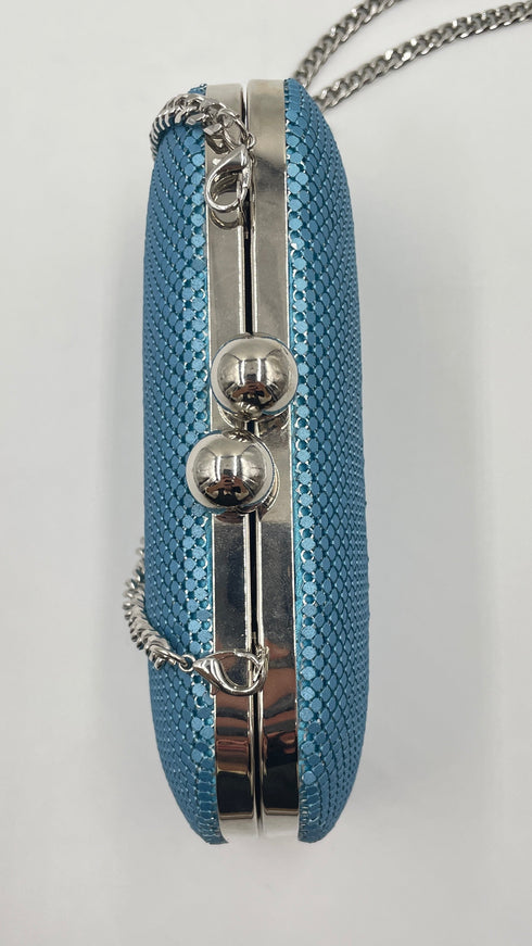 Pochette azzurra metallizzata