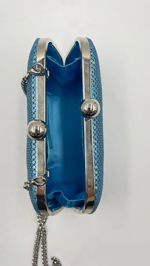 Pochette azzurra metallizzata
