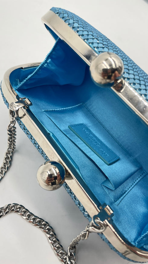 Pochette azzurra metallizzata