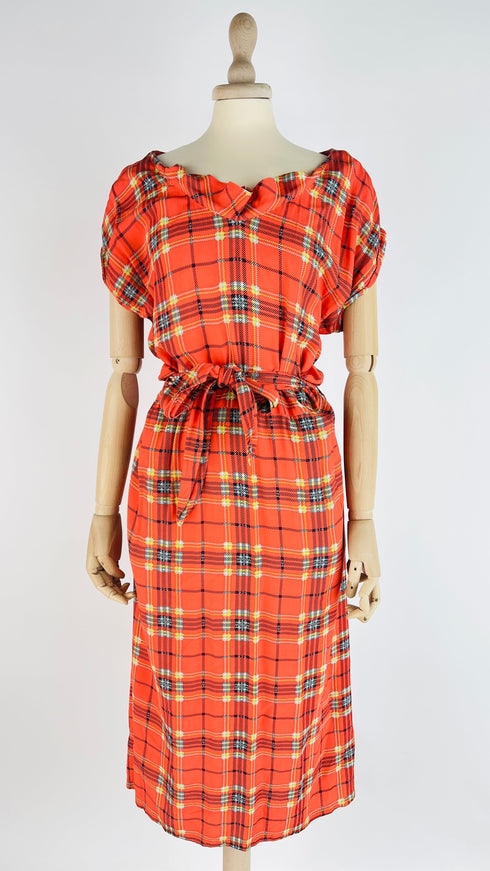 Abito midi tartan
