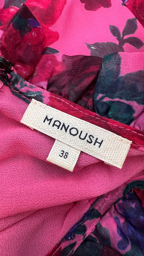 Blusa fiori drappeggiata