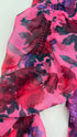 Blusa fiori drappeggiata