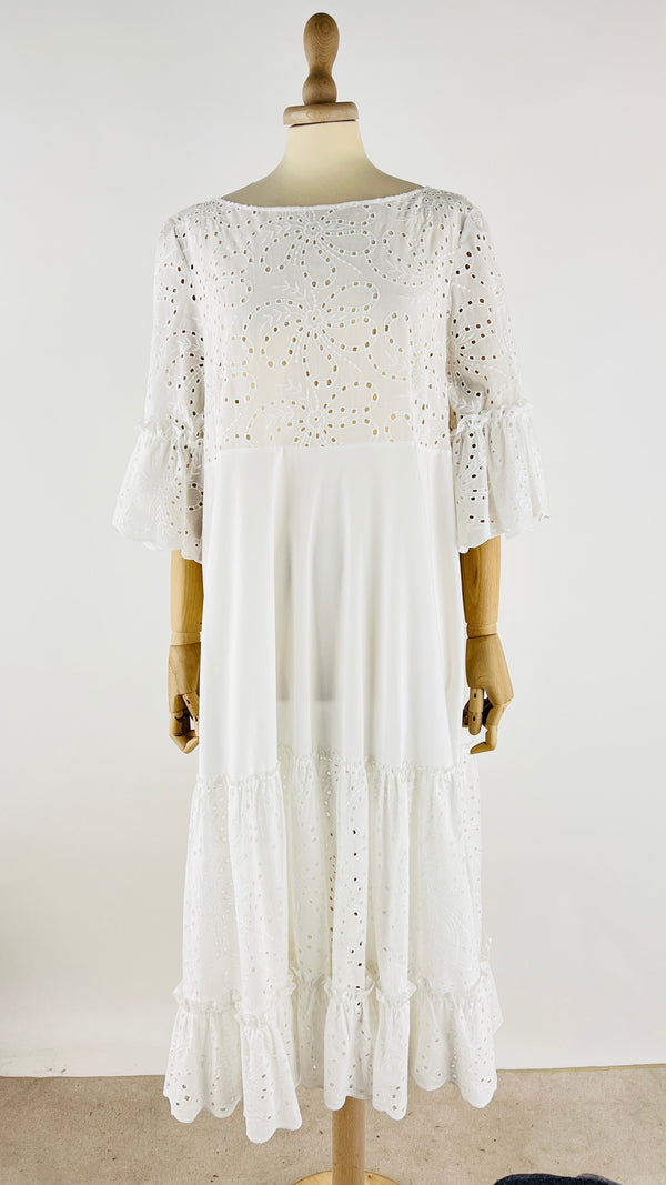 Abito midi inserti in pizzo