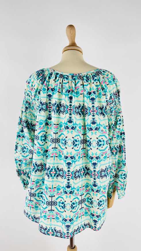 Blusa in cotone stampato