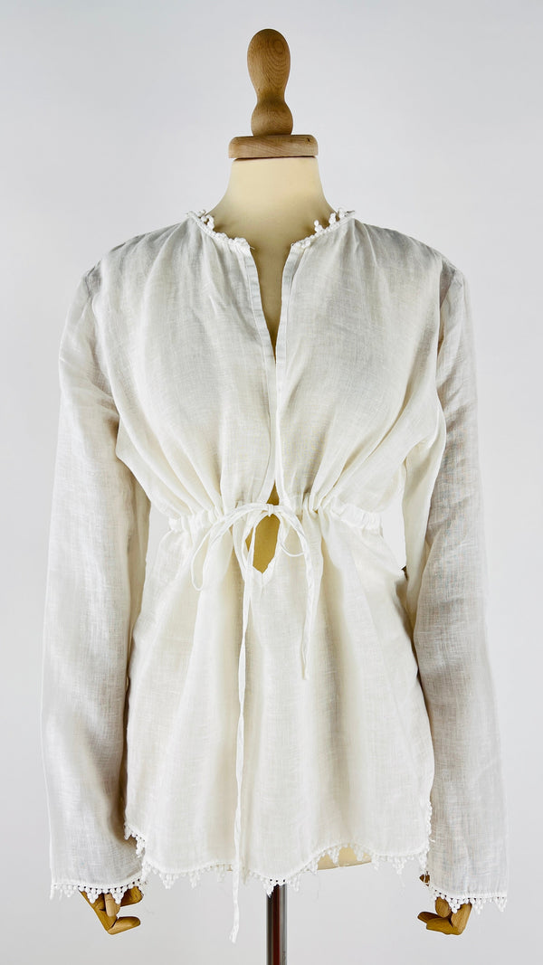Blusa in lino bianco