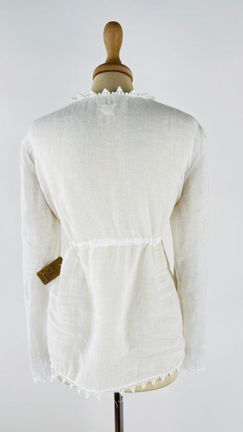 Blusa in lino bianco