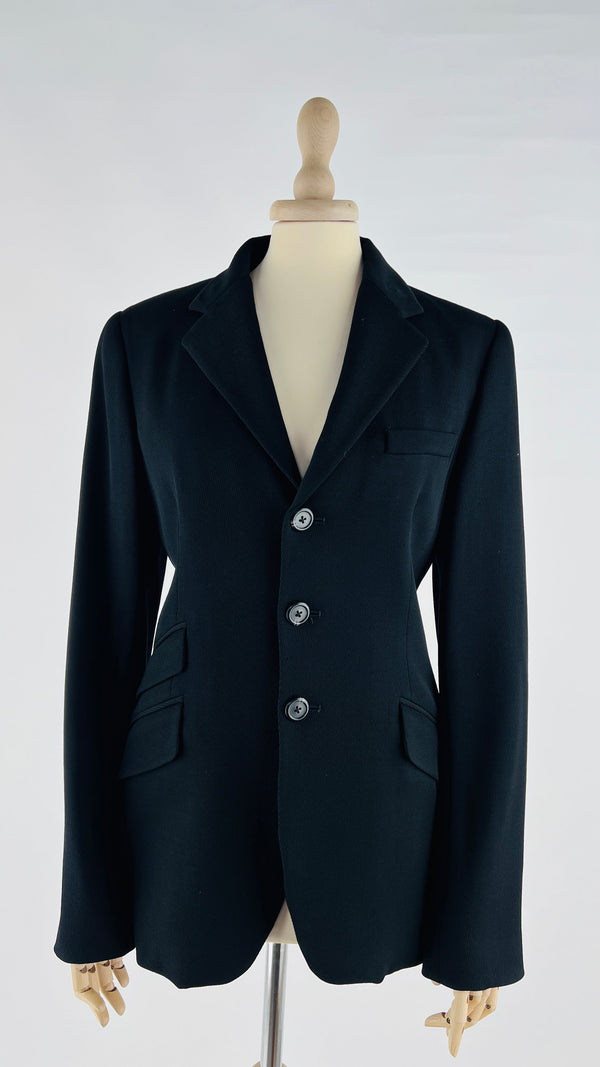 Blazer nero microcostine