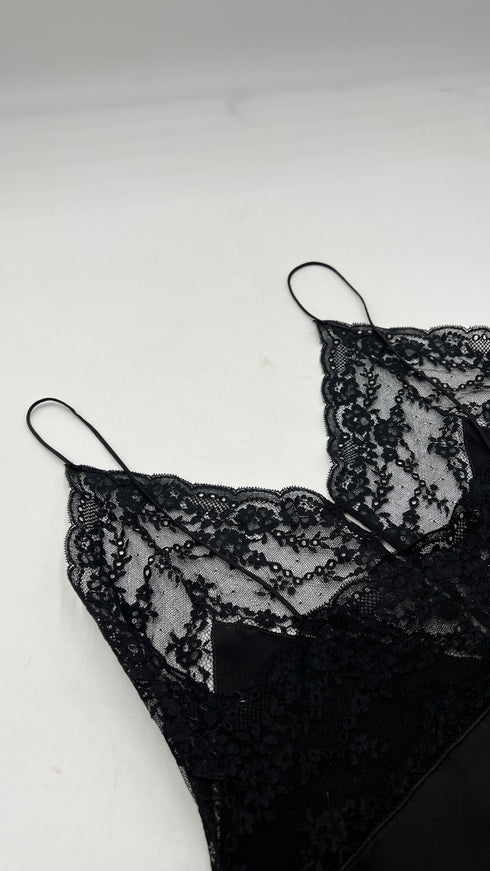 Top corto lingerie in seta