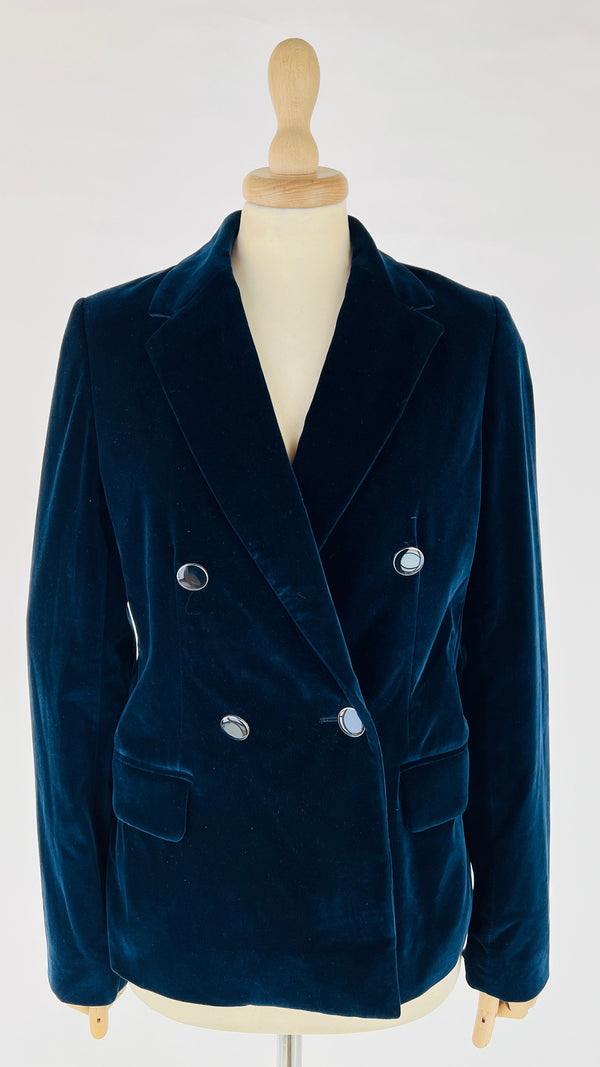 Blazer doppiopetto velluto blu