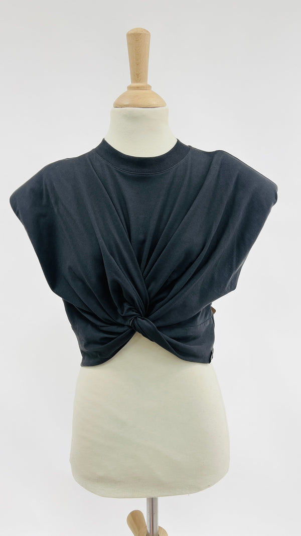 Top cropped con cartellino