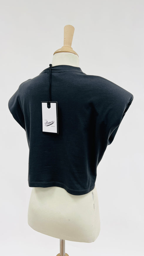 Top cropped con cartellino