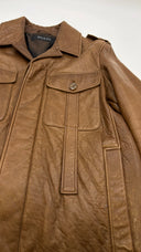 Giacca in pelle marrone GUCCI