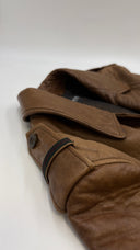 Giacca in pelle marrone GUCCI