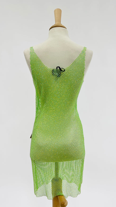 Miniabito a rete con strass