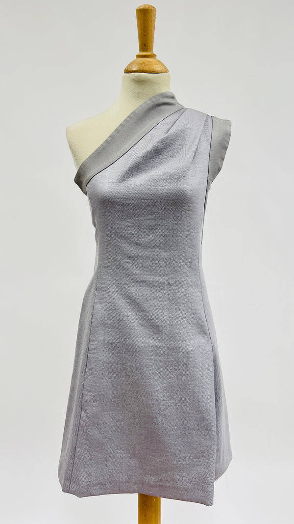 Abito corto monospalla grigio