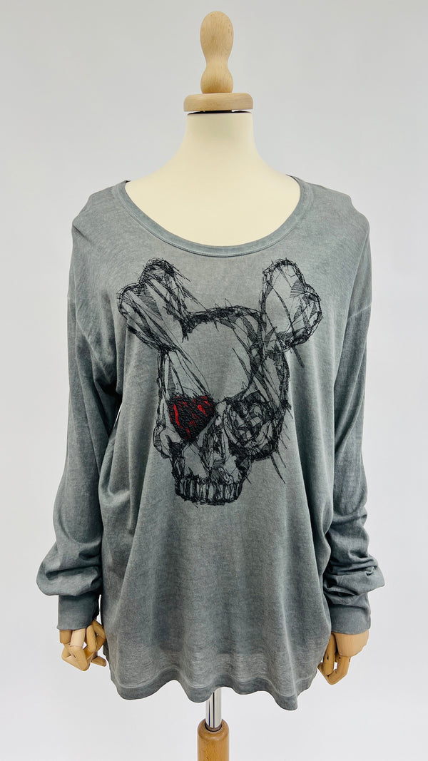 Longsleeve in cotone ricamata