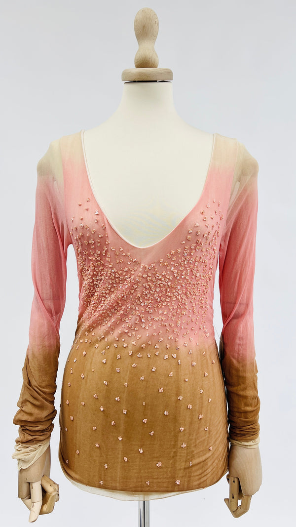 Longsleeve sfumata con paillettes