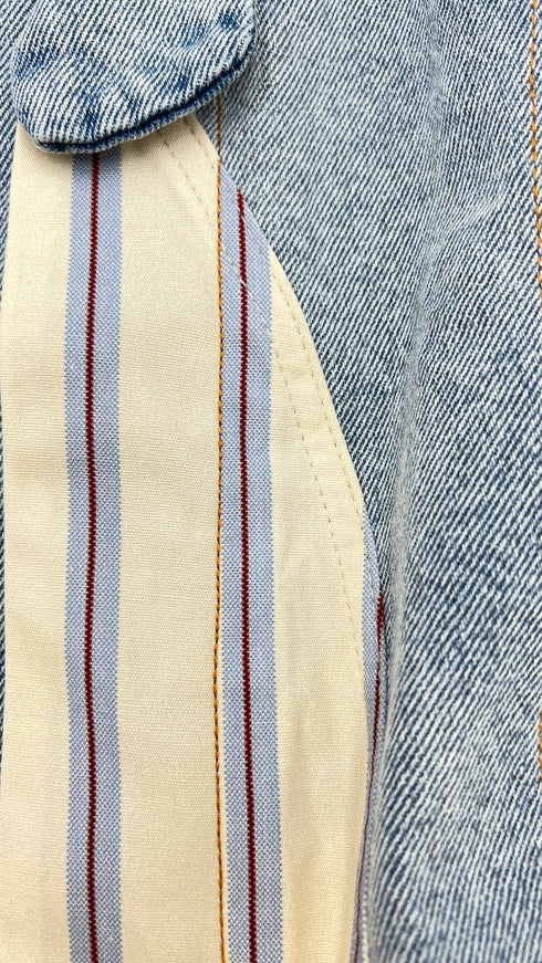 Gilet patchwork con cartellino