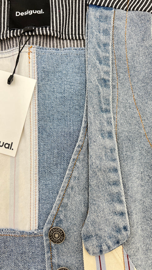 Gilet patchwork con cartellino