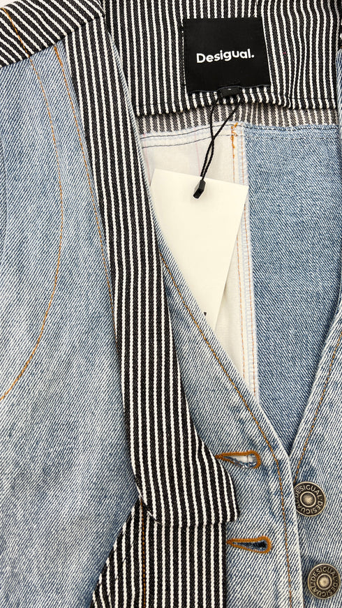 Gilet patchwork con cartellino