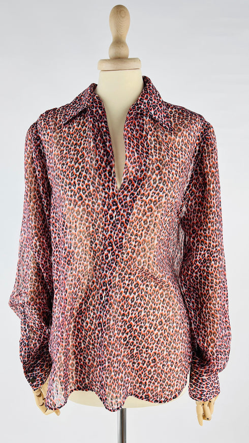 Blusa in seta con lurex