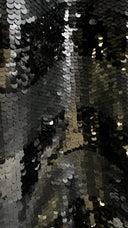 Bomber nero di paillettes con cartellino Emporio Armani