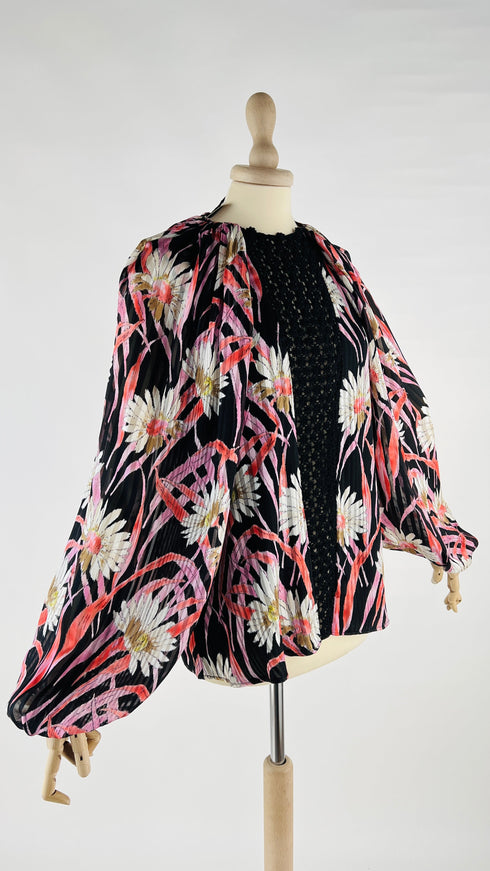 Blusa in seta con pizzo