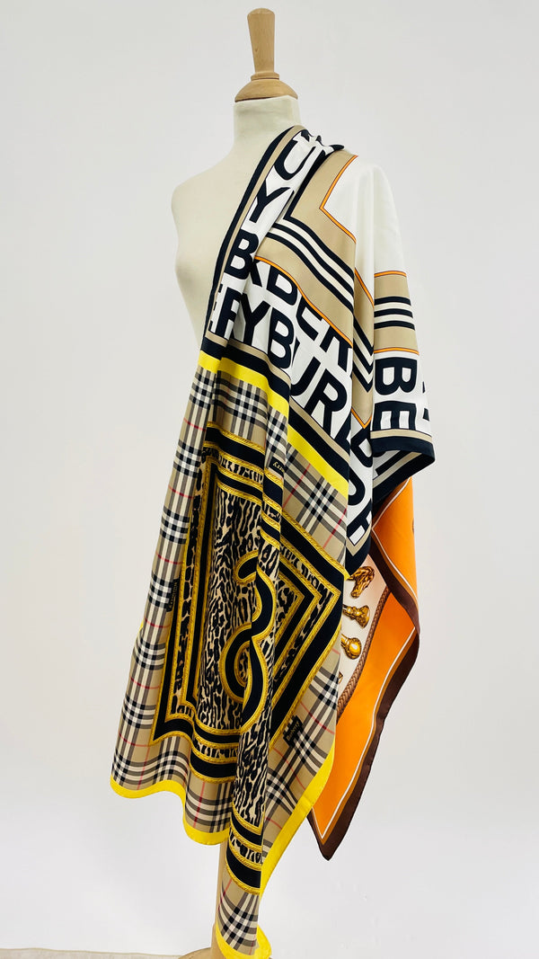 Foulard tartan animalier