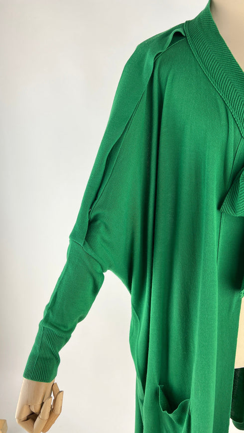 Cardigan aperto lungo verde