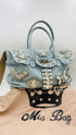 Borsa denim e strass