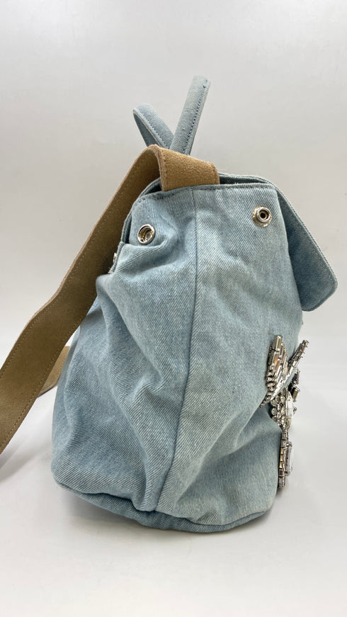 Borsa denim e strass