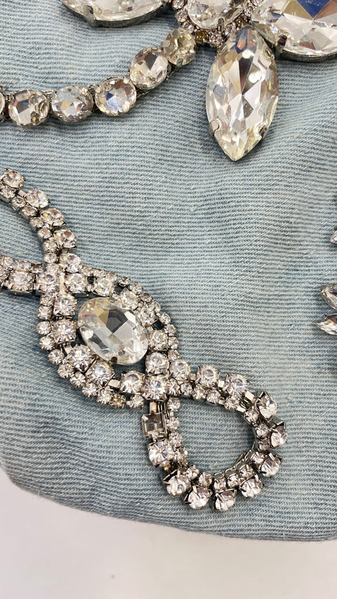 Borsa denim e strass