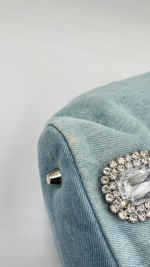 Borsa denim e strass