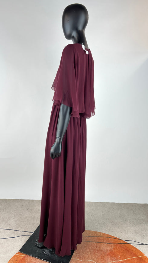 Abito lungo in crepe con cartellino