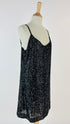 Slip dress nero con paillettes