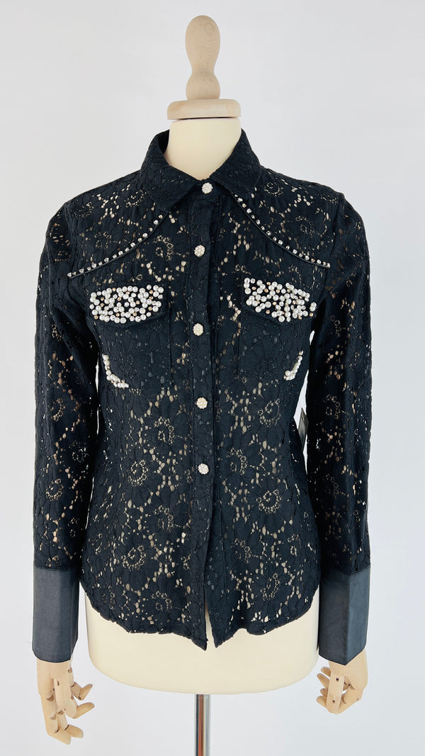 Camicia pizzo e perline