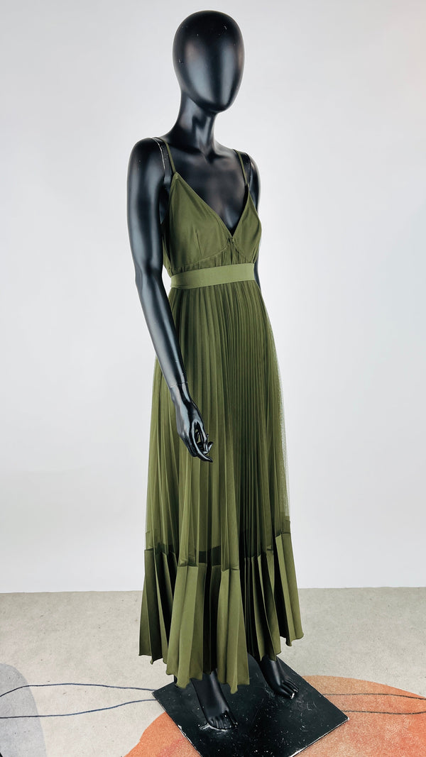 Abito lungo in tulle plissé