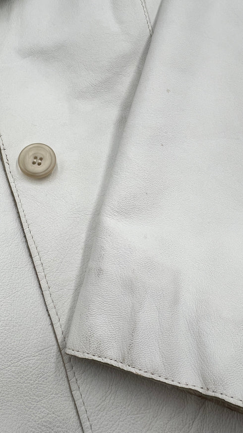 Giacca bianca in pelle