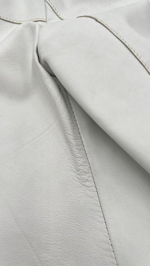 Giacca bianca in pelle