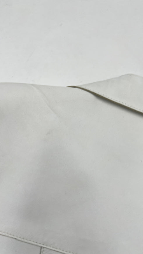 Giacca bianca in pelle