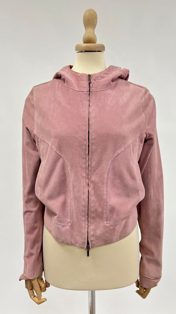 Giacca in pelle con zip