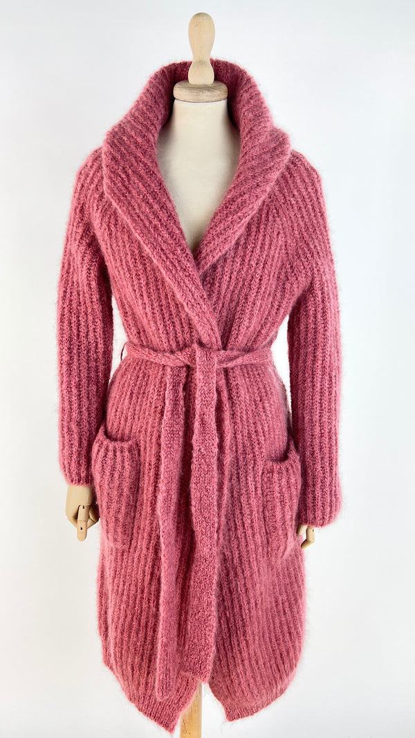 Cardigan wrap con cappuccio