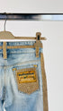 Jeans cropped dritti con strass