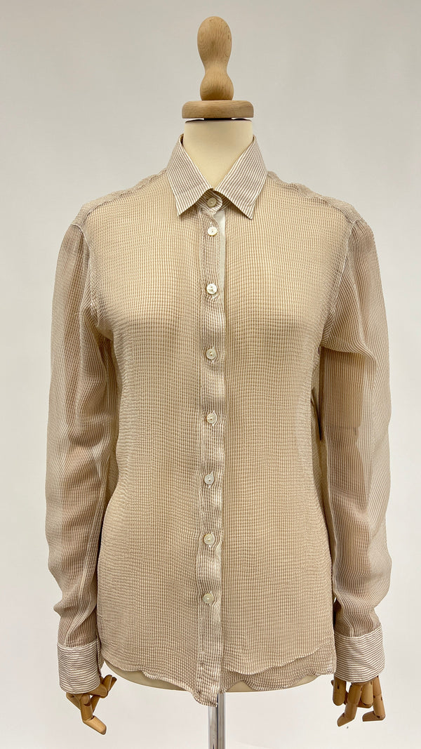 Camicia in seta micro righe
