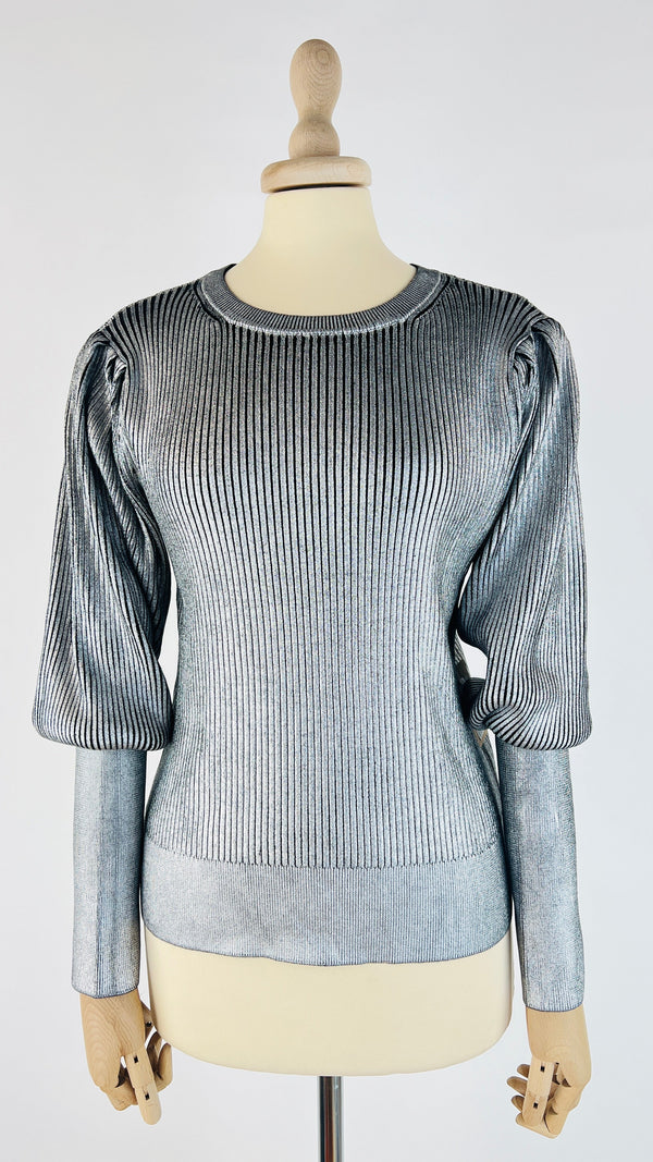 Maglia coste argentata