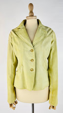 Giacca in pelle verde TRUSSARDI
