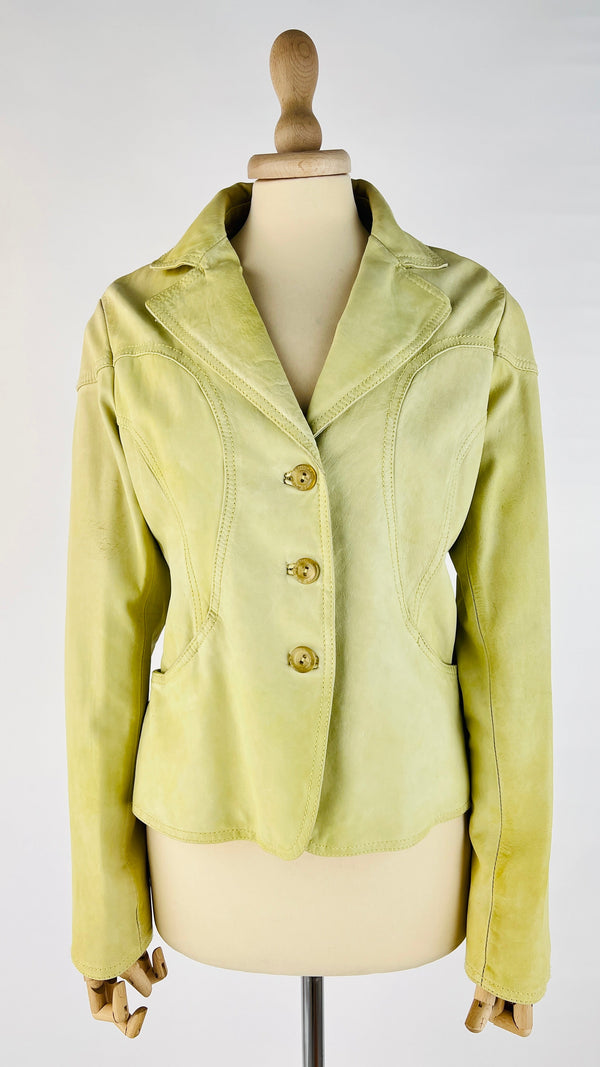 Giacca in pelle verde