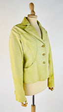 Giacca in pelle verde TRUSSARDI