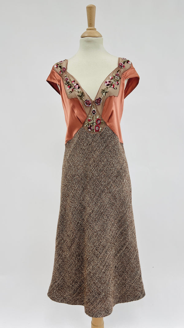 Abito midi paillettes ricamate